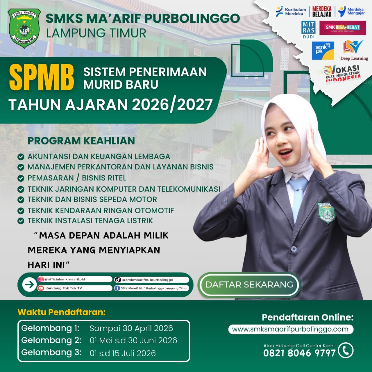 SPMB T.A AJARAN 2026/2027 SMKS MA'ARIF PURBOLINGGO